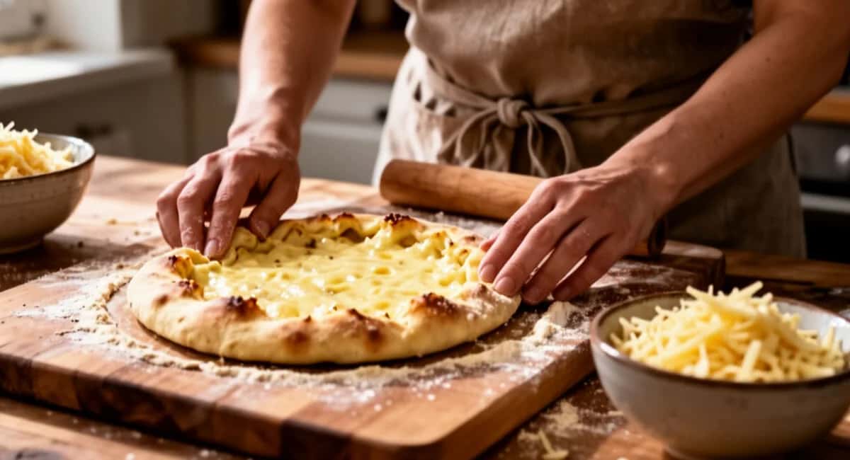 Просто смешайте яйцо с тёртым сыром — и получится тесто для хачапури за 2 минуты, даже мука не нужна