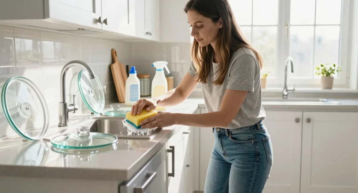 2 ложки в таз — и стеклянные крышки прозрачнее хрусталя: ни жира, ни гадкого липкого налета
