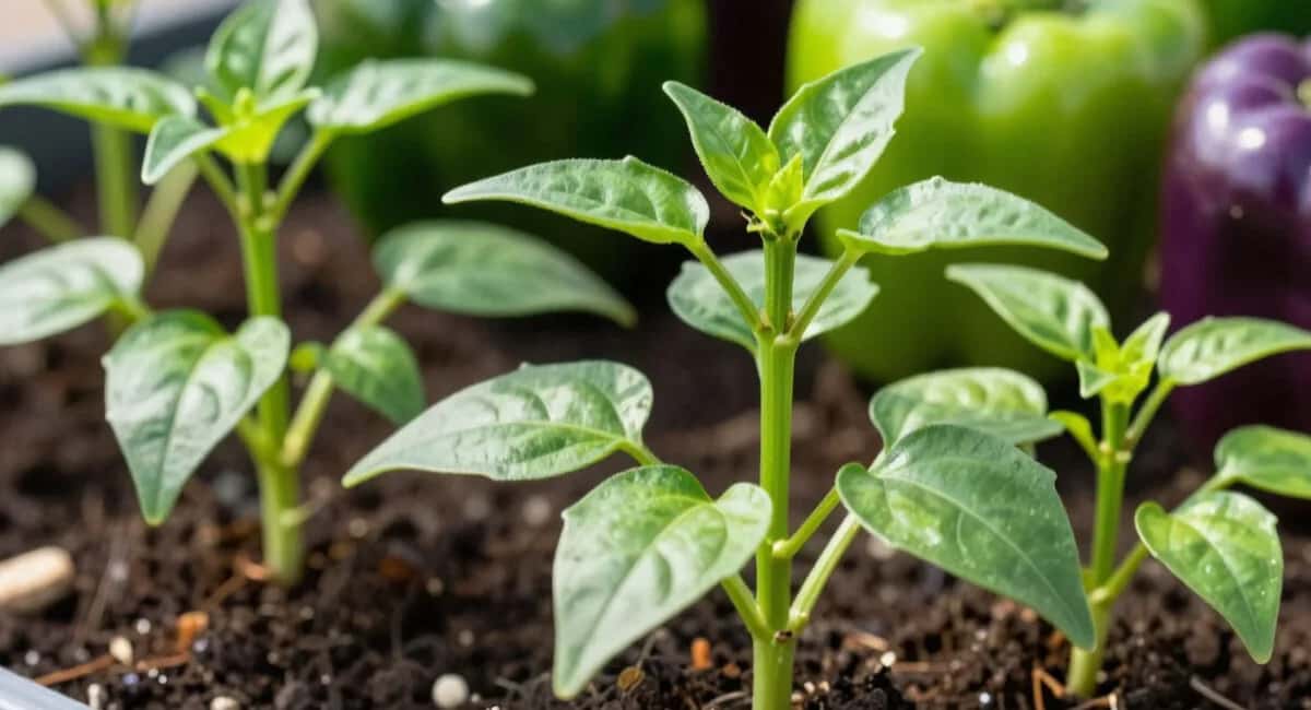 Переваливаю перец в 2-литровые бутылки, когда корни оплели весь стакан — растение не замечает пересадки, растёт без остановки