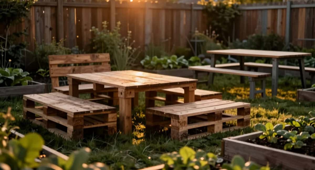 Паллеты на дрова не пускаю: тренд сезона — садовая мебель и грядки из поддонов за вечер